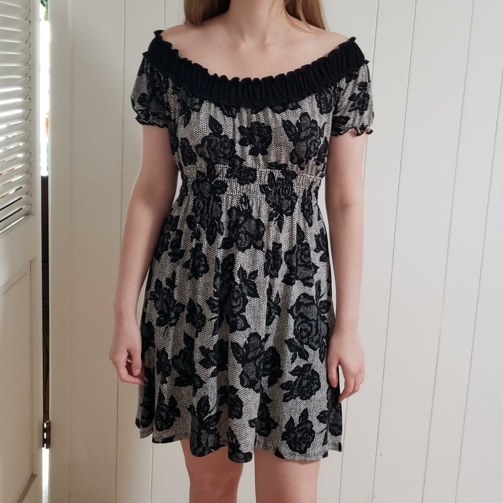Black Rose Elegant Dress by Delusional Size Medium Dark Floral